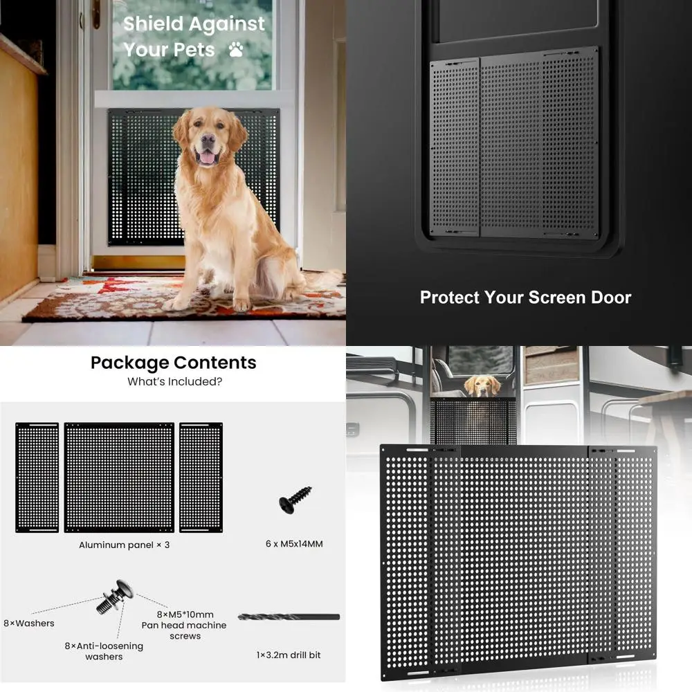 

Регулируемая дверная решетка Safoner Premium для входной панели для автофургона, регулировка с диагональю 22–31,5 дюйма, защитная защита из алюминиевого сплава для автофургонов, кемперов-