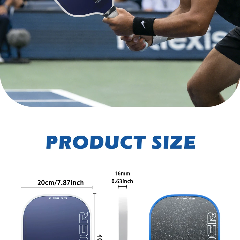 Honolulu J3CR Heißgepresster CFC Carbonfaser Pickleball-Schläger – Detail 16