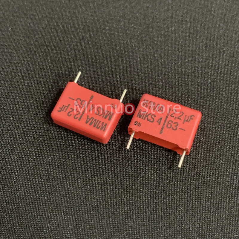 

5/10/50pcs German WIMA Film Capacitor MKS4 63V 225 63V 2.2UF Pitch 15mm Audio passive capacitor Electronics