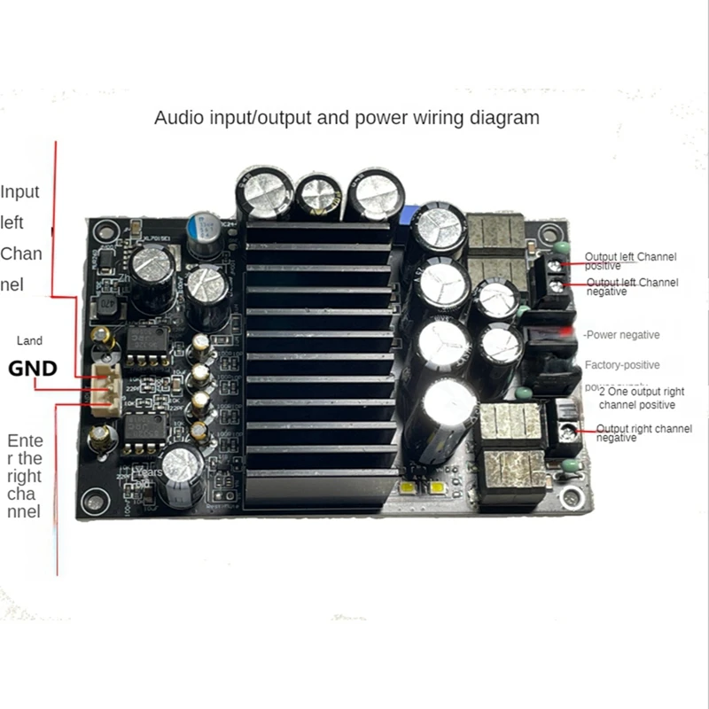 Tpa3255 Hi-Fiデジタルアンプボード、クラスd、黒、300w x 2、1セット