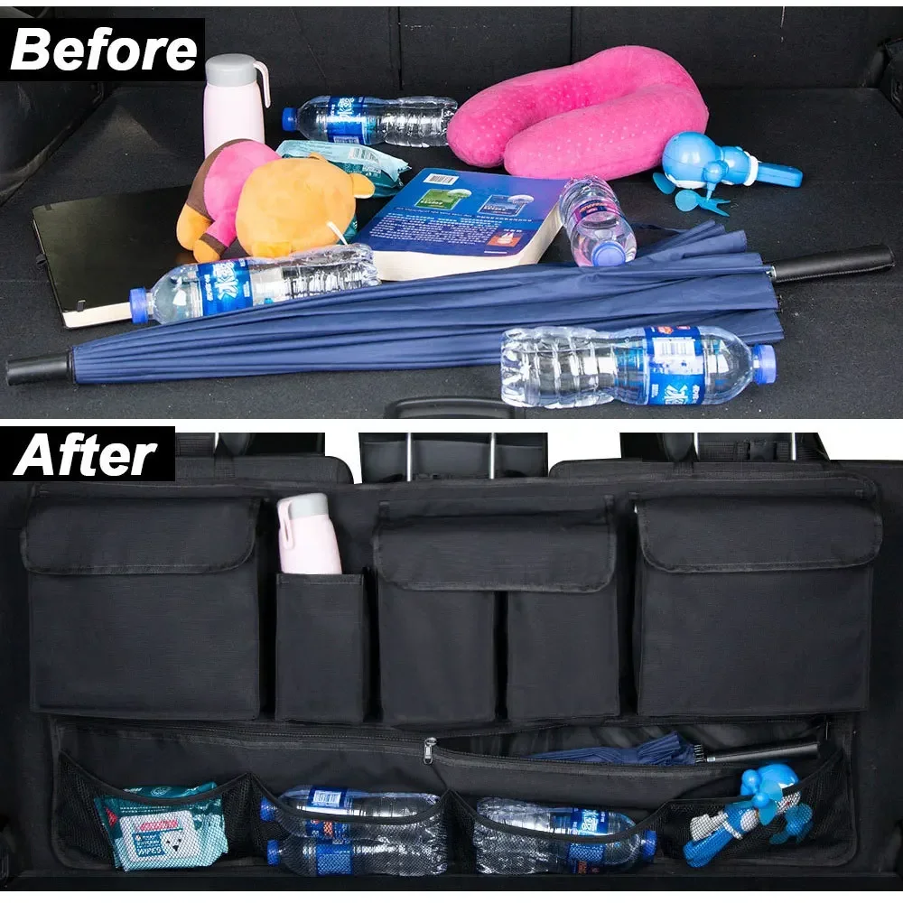 

Back Seat Car Trunk Hanging Storage Bag Organizer with 9 Pockets Oxford Waterproof Multi-pocket Car Trunk Storage Bag Organizer