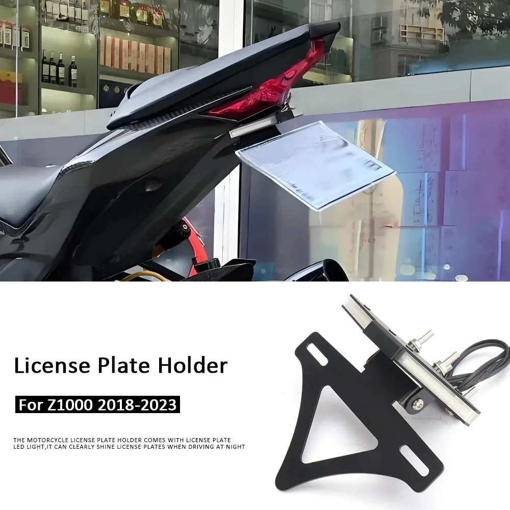 

2018-2023 Motorcycle Accessories LED Lighting Turn Signal Bracket Rear License Plate Holder For KAWASAKI Z1000 z1000 Z 1000