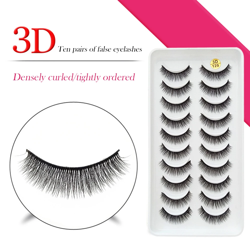 10 Pairs strips Wimpers Valse Wimpers Cosplay Piekerige Lange Volume Nep Wimper Strips voor Vrouwen en Meisjes Make DIY