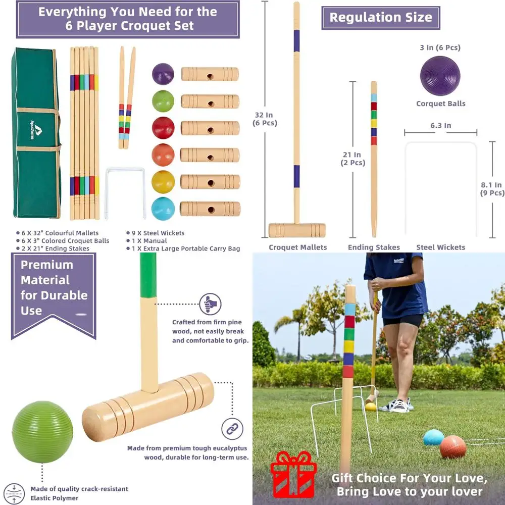 Six-Player Lawn Croquet Set 1