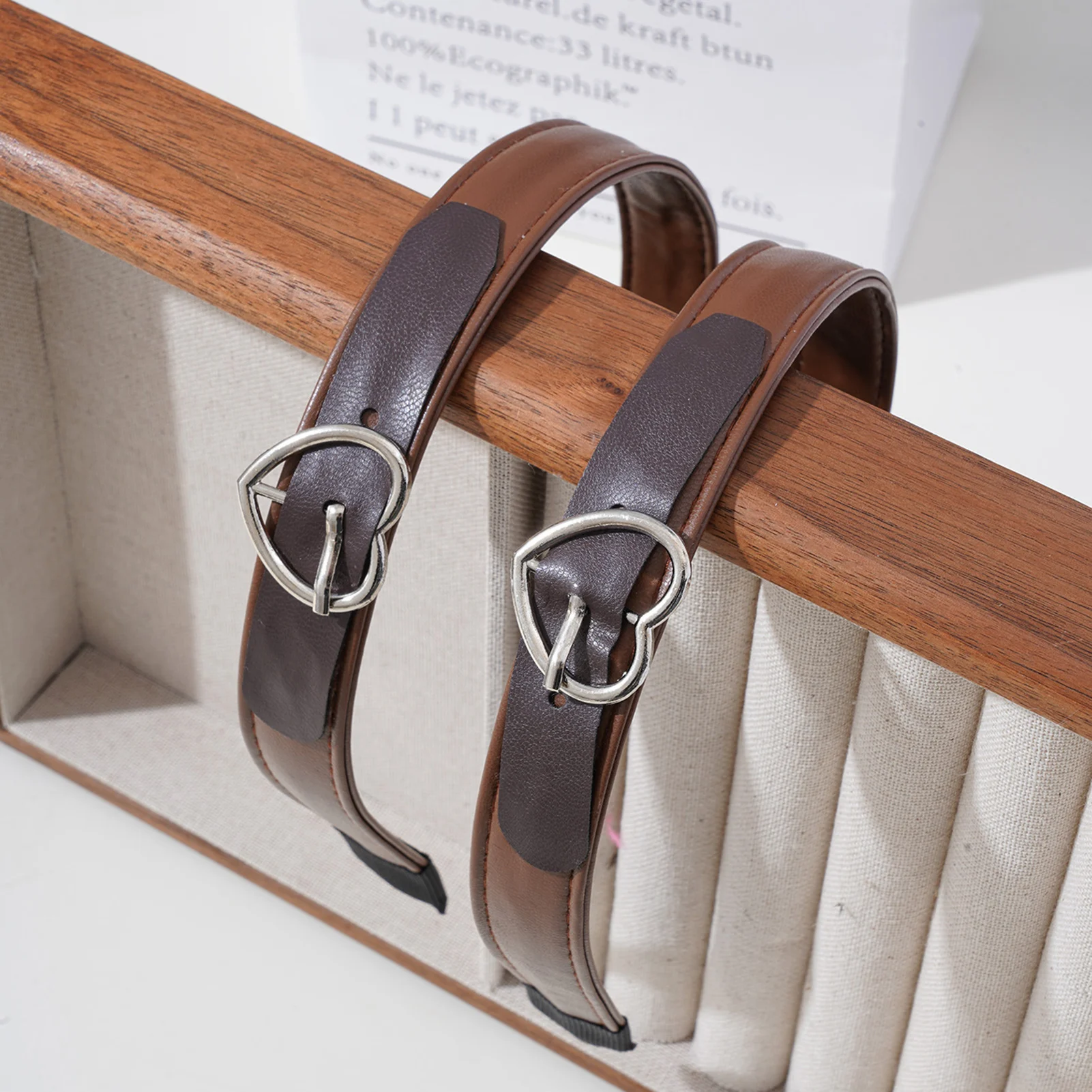 

PU Heart Shaped Buckle Headbands Decorative Headdress Fashion Head Wrap Presents For Women Girls Daughter