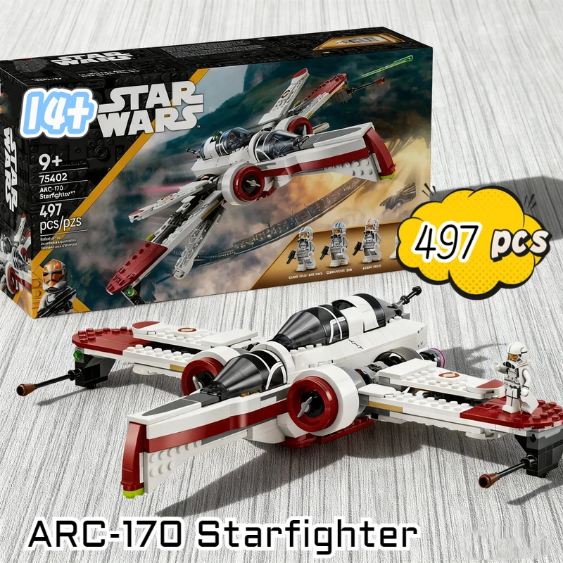 أفضل بائع غالاكسي 497 قطعة 75402 ARC-170 ستارفايتر اللبنات ستار معركة نموذج الطوب لعب الاطفال هدايا عيد الميلاد عيد الميلاد