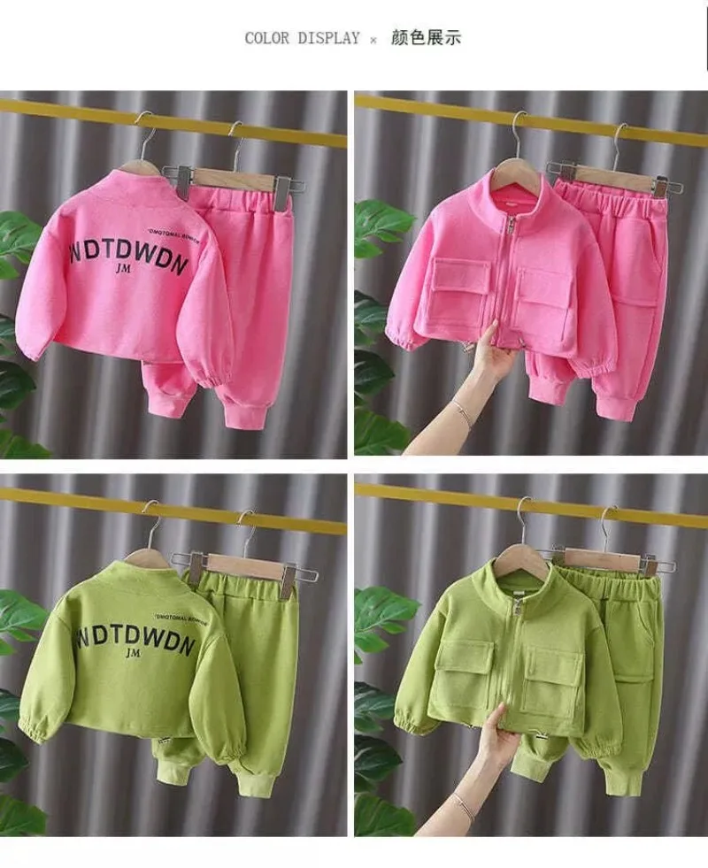 Baby-Mädchen 2-teilige Trainingsanzüge RAISE Herbst Einfarbige Kinder-Mädchen Reißverschluss-Jackenanzüge Lässige Kleinkind-Mädchen Hosen Kleidung Outfits – Detail 14