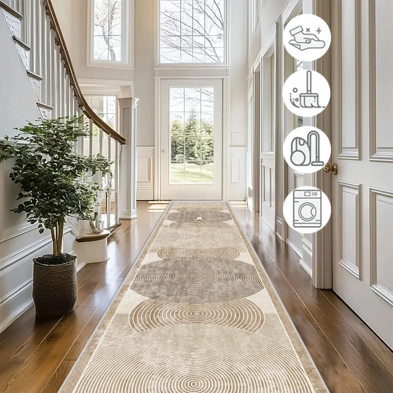 VIKAMA Minimalist Line Carpet, Durable And Slip-Resistant Corridor And Kitchen Mats, Bedroom Bedside Rugs For Home Decoration view 4