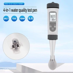 4 In 1 TDS Meter Water Salt Concentration SALT/TDS/EC/Temp Meter Digital Water Quality Monitor Tester per piscine acquari