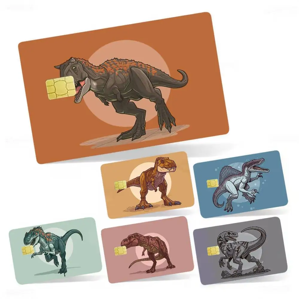 

J-Jurassic dinosaur 4pcs 1Set Card Stickers Small Waterproof Chip 4PCS Card Sticker Anti-Scratch
