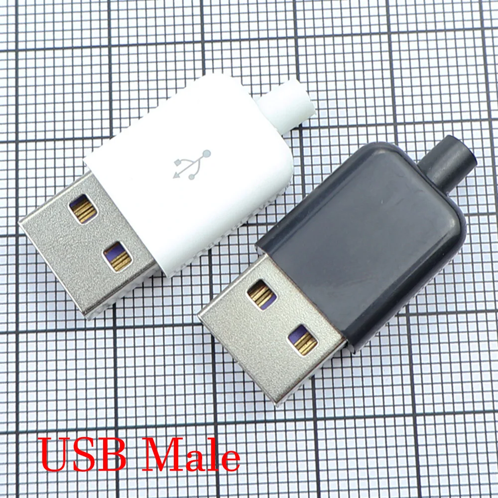 5PCS-10PCS USB-C Male head three piece set 5A fast charging DIY mobile data cable accessory with shell charging head