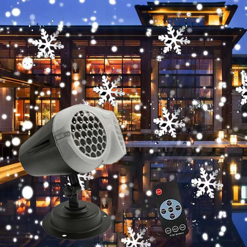 

GEFENSI 2024 Snowflake Christmas Projector Outdoor Lighting Remote Control Timer Function Waterproof Laser Light Projector Party