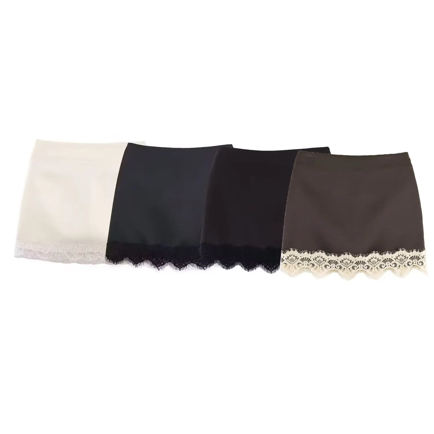 BSAY Modische Hosenröcke Frühling Sommer Neue Damen-Rockhose mit Spitzenbesatz Hohe Taille A-Linie Kurzer Rock Schicke Damen-Streetwear Culottes – Detail 2