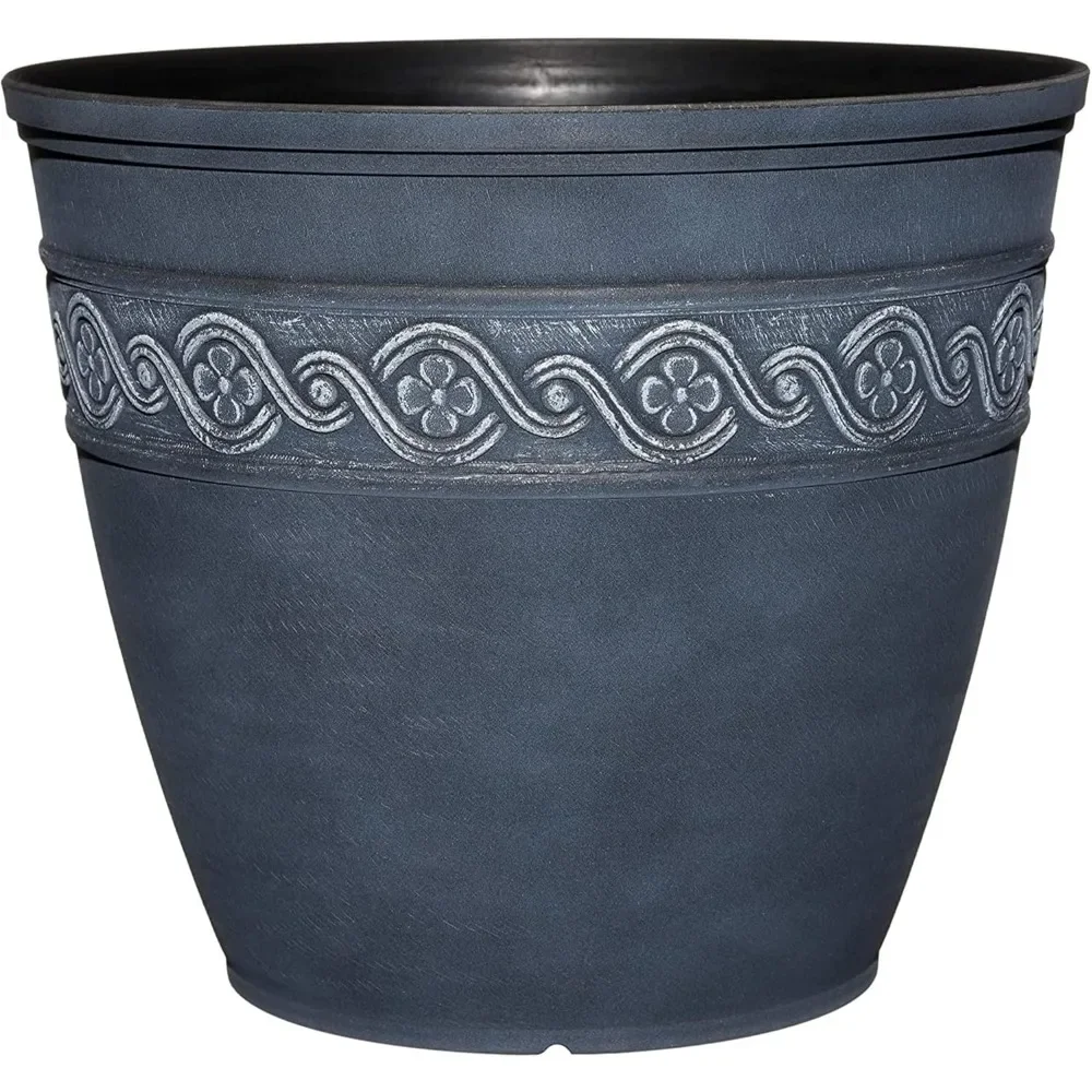 

Classic Home and Garden Corinthian Resin Flower Pot Planter, 13"