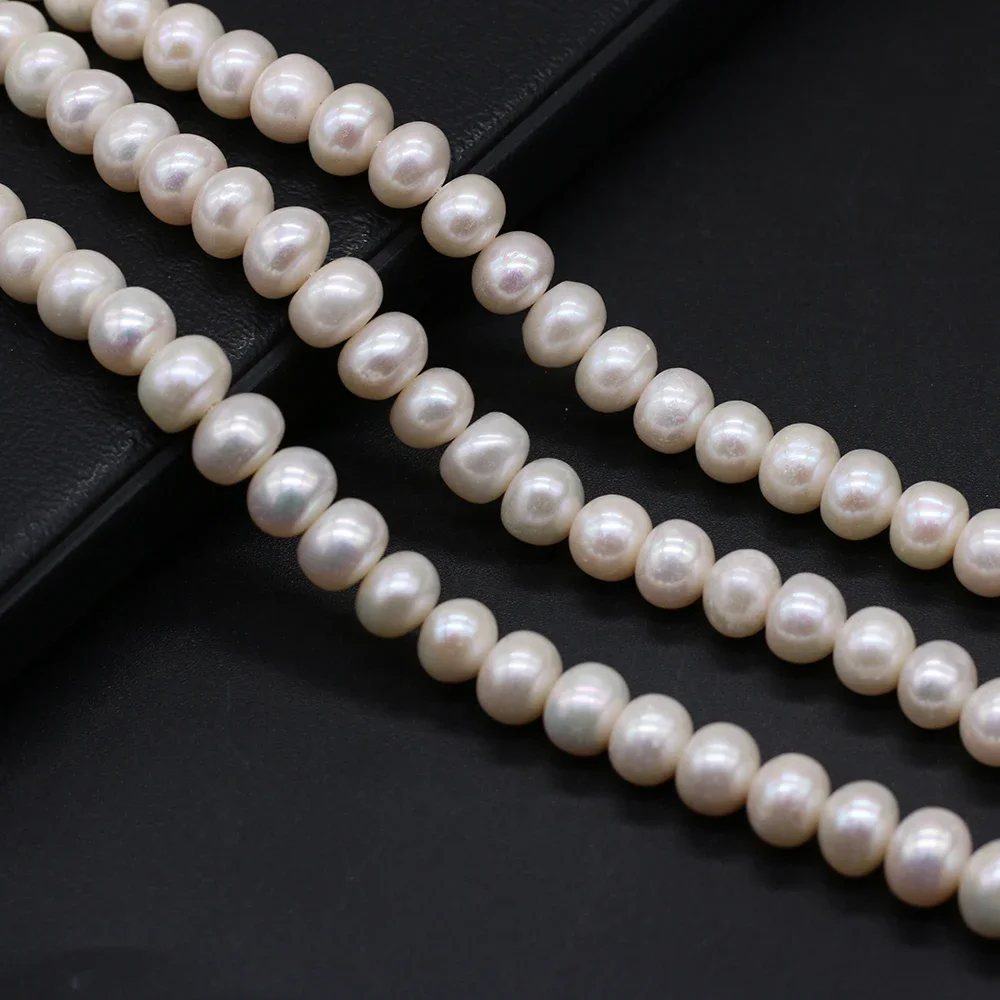 

100% Natural Freshwater Pearl White Near Round Beads 9-10MM For Jewelry Making Necklace Accessories DIY Charm Gift 36CM