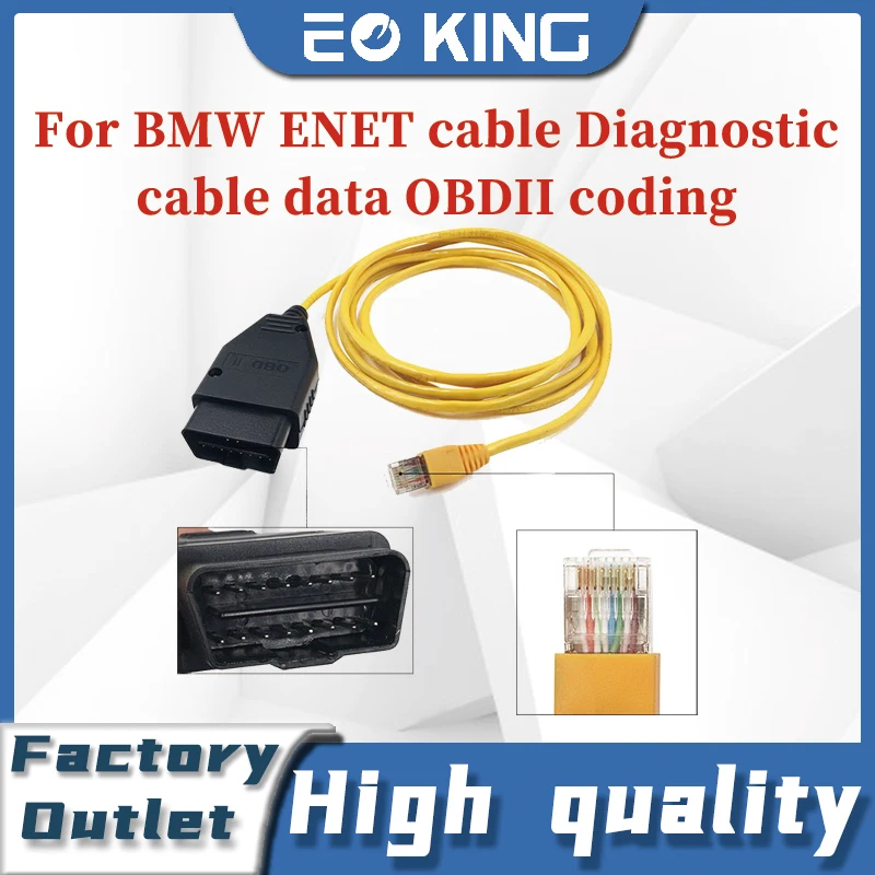 

Кабель данных ESYS ENET для BM W ENET Ethernet к интерфейсу OBD, стандартное кодирование для диагностического кабеля серии F, кодирование данных OBDII
