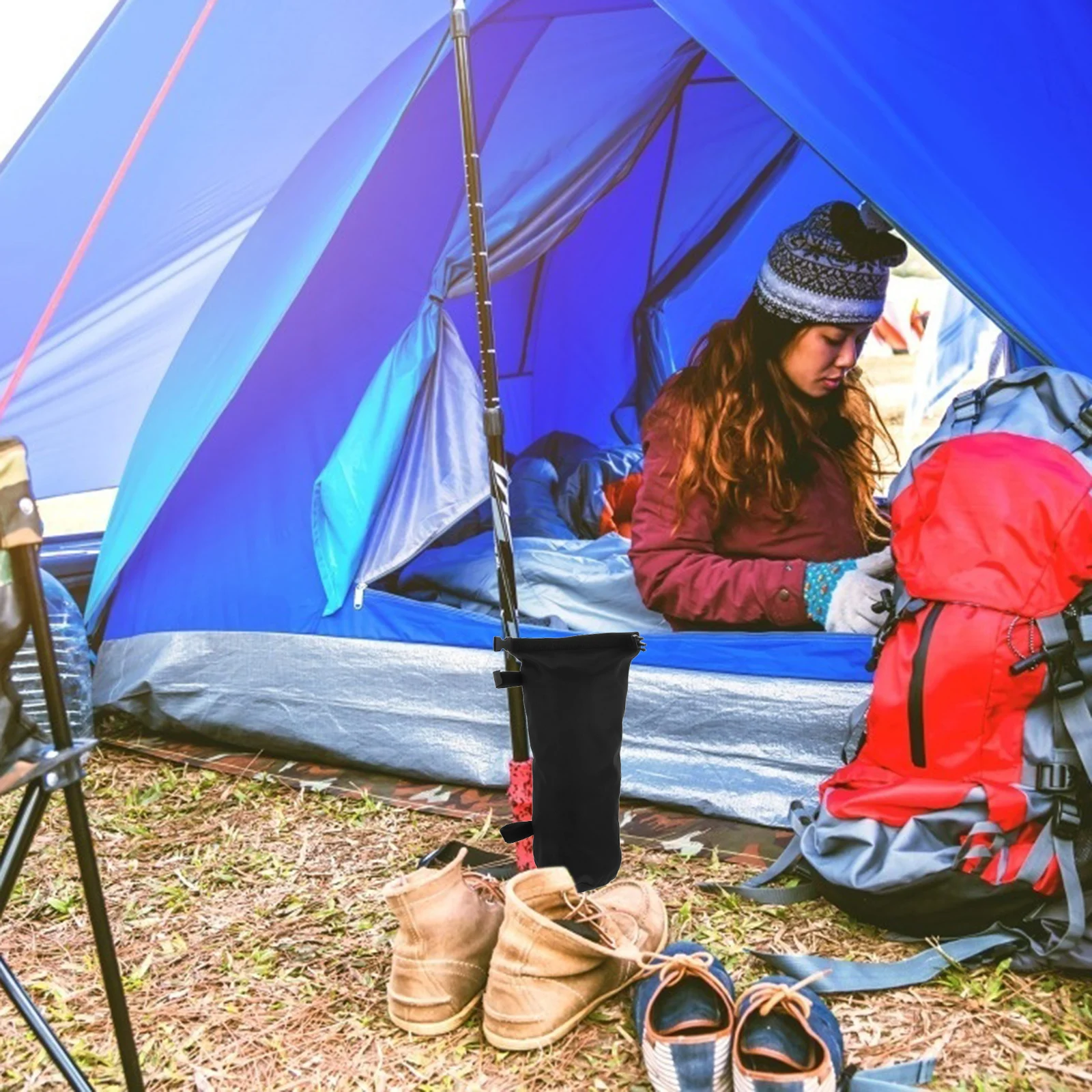 

2Pcs Tent Fixed Heavy Duty Waterproof Cloth Camping Earthbags Windproof Marquee Fixing Outdoor Poles Sunshades Display
