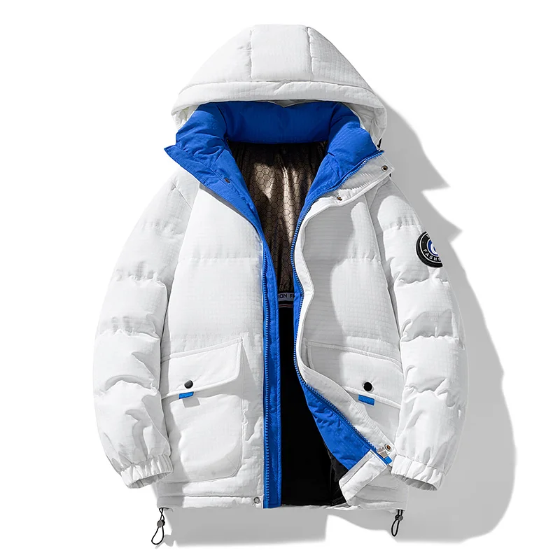 

Сплошной цвет, мужские парки с капюшоном, пальто, повседневная утепленная мужская одежда, модные удобные хлопковые куртки на молнии, зимнее качество