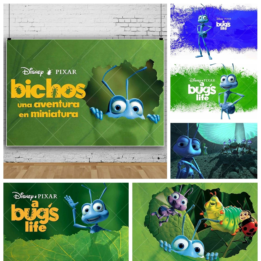 Cartoon A bug's life Bichos Kids Boy Girls Birthday Party Backdrop Disney A bug's life Custom Kids Photo Poster Decor Background