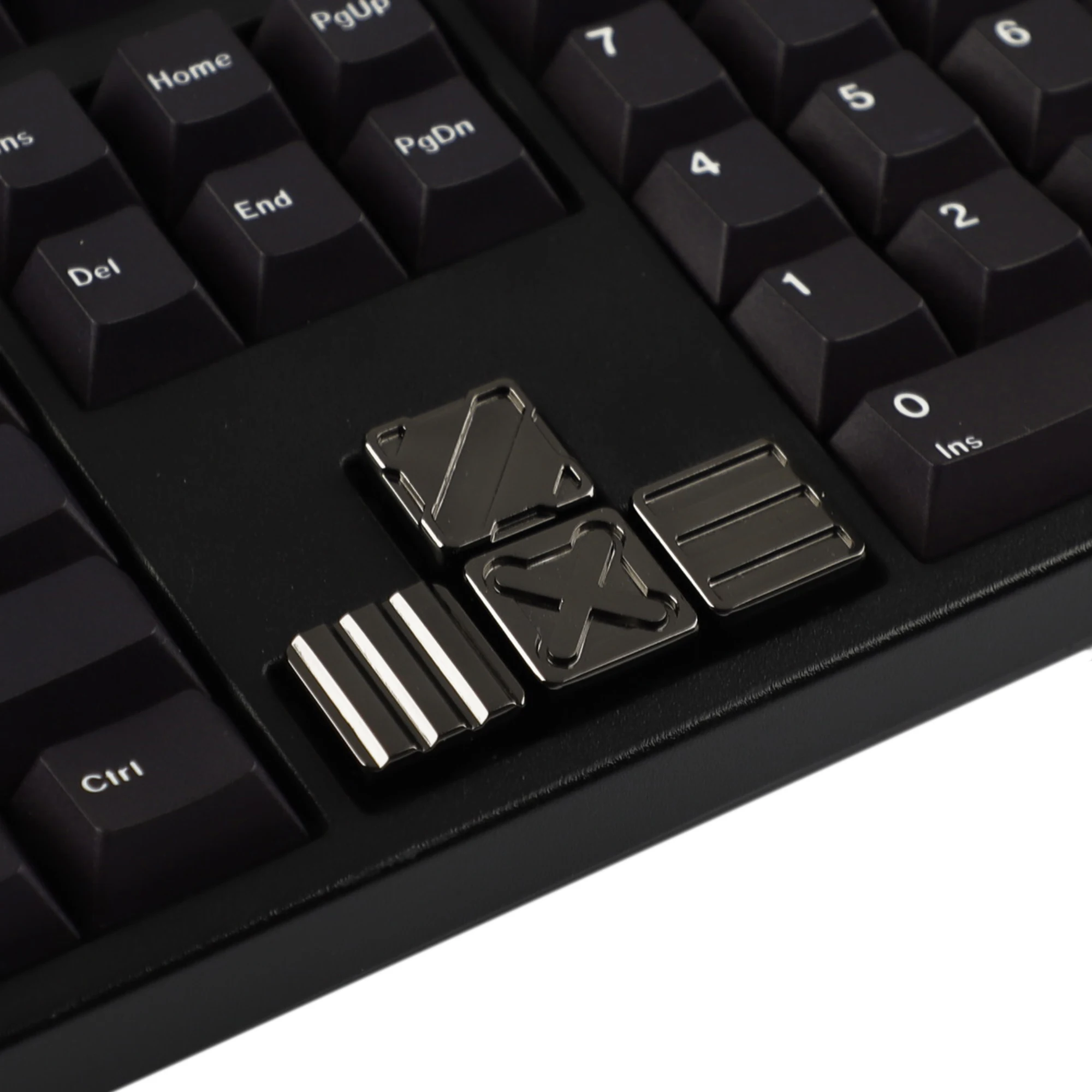 YMDK Metal Low Profile Personalized Keycap Artisan Arrow Keys Black Silver Keycaps for MX Custom Mechanical Keyboards