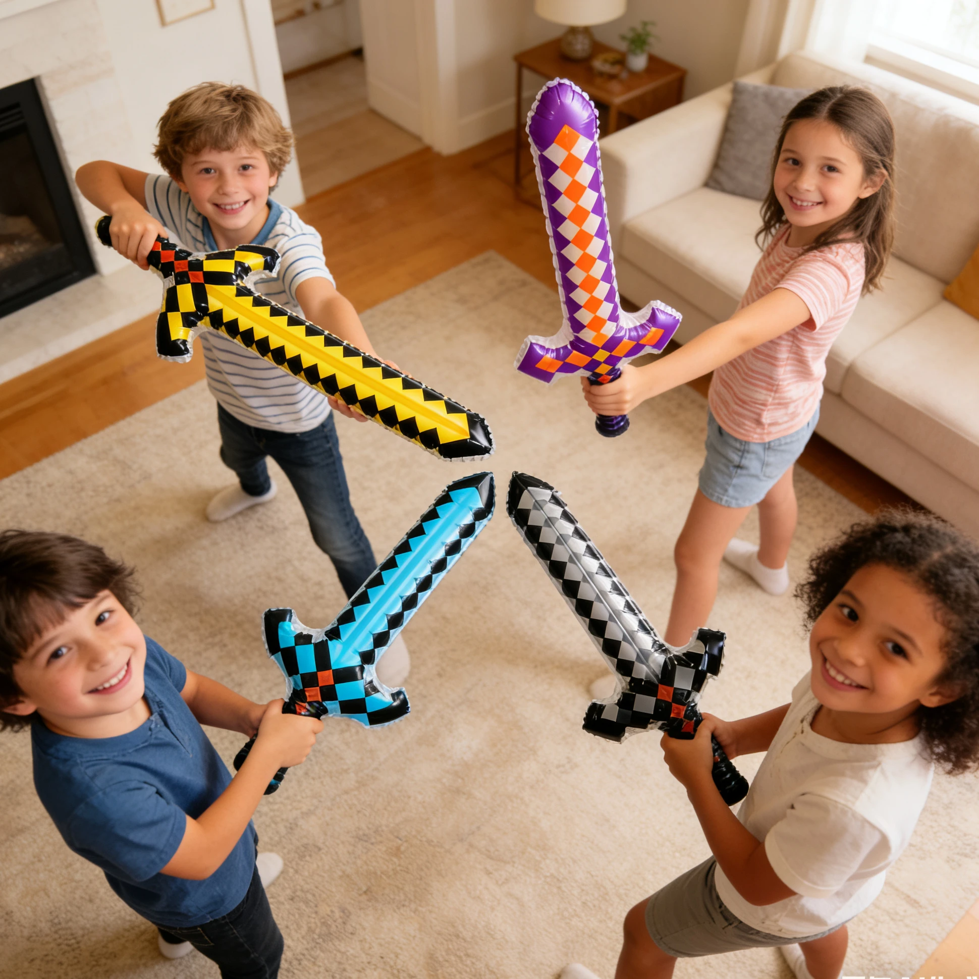 Aufblasbare Pixel Schwert Requisiten Peripheriespielzeug Sichere aufblasbare Spielzeugwaffe für Kinder Spielen Geburtstagsgeschenke Eltern-Kind-Spielzubehör