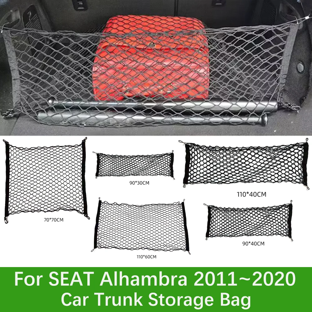 

Car Trunk Storage Bags For SEAT Alhambra Volkswagen Sharan MK2 7N 2011~2020 Rear Trunk Organizer Elastic Luggage Car Accessories