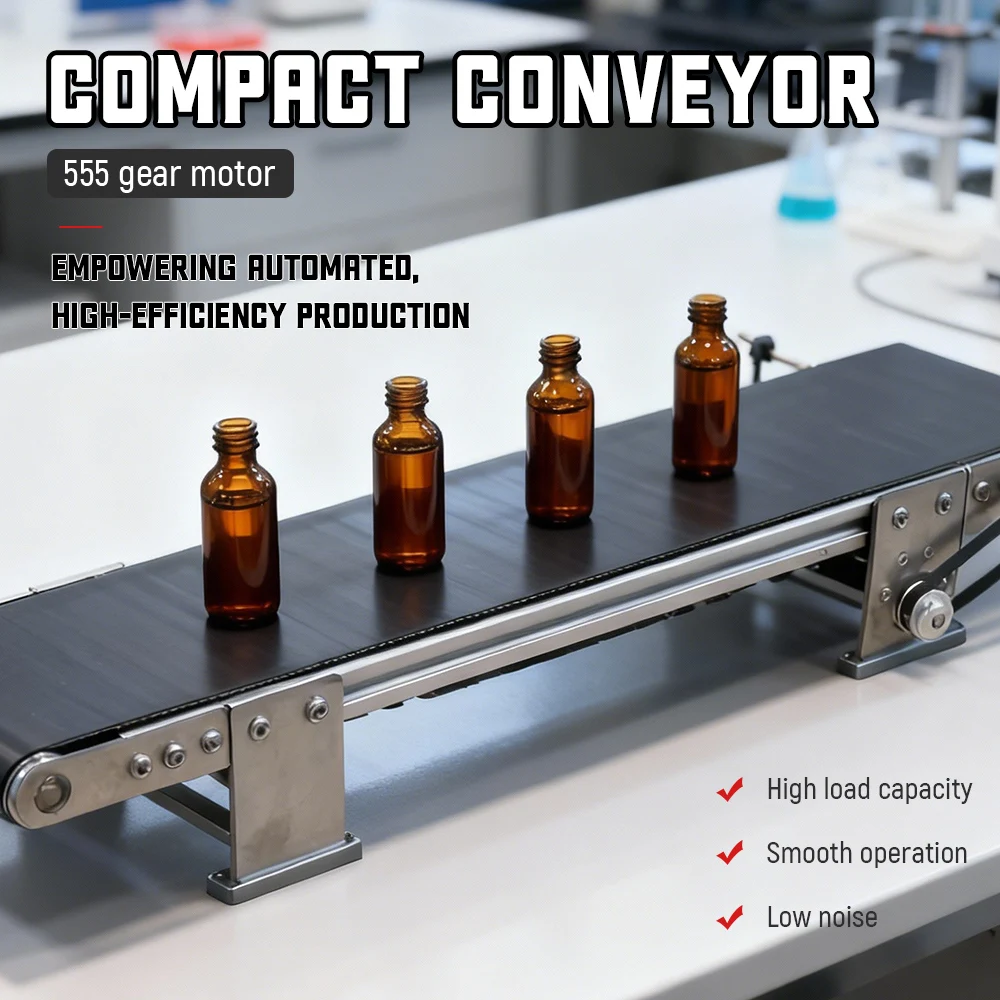 Mini elektrische transportband roestvrij staal duurzaam desktop kleine transportband automatische transportband voor verpakkingslaboratorium