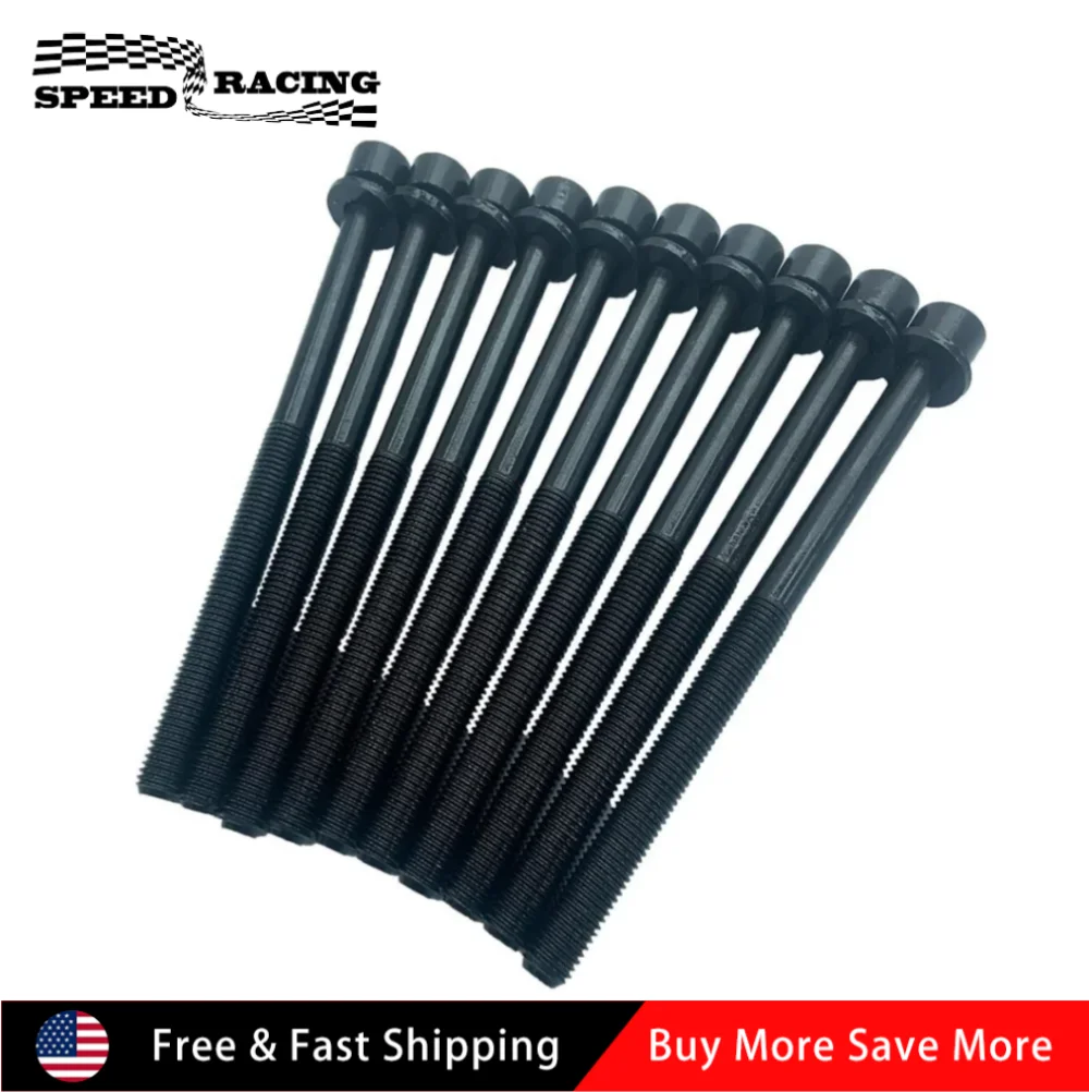 

ES72465 HBK168 HB12406 10 шт. железный болт шпильки головки блока цилиндров для 2010-2012 Hyundai Santa Fe 2.4L DOHC 16 клапан двигателя черный