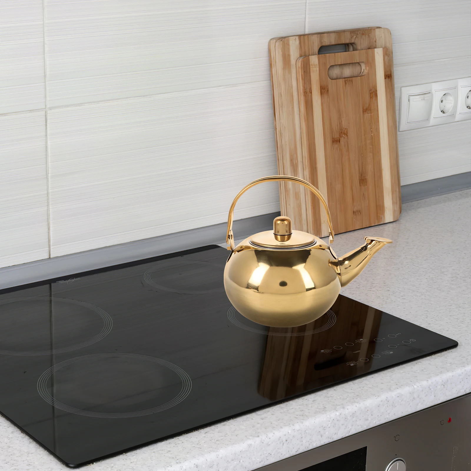 

Stainless Steel Teapot Kettle Hot Water Stove Top Camping Coffee Small Stovetop Tea Infuser Filter Easy Clean Durability