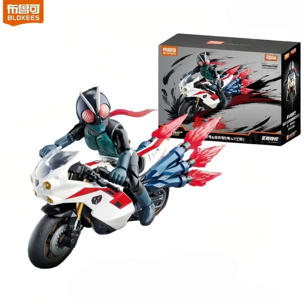 

Blokees Original Kamen Rider Action Figures Toy Shin Kamen Rider Classic Collection Version Motorcycle Assembly Model Kit Gifts
