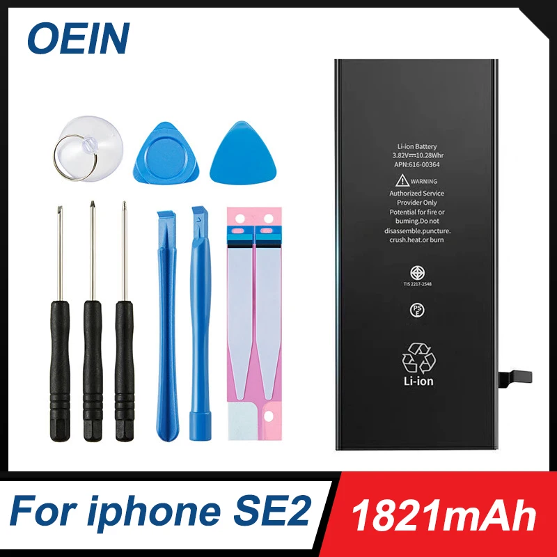 

OEIN Mobile Phone Battery For iPhone SE2 iPhoneSE2 With Free Repair Tools Kit 1821mAh Original High Capacity Bateria Replacement