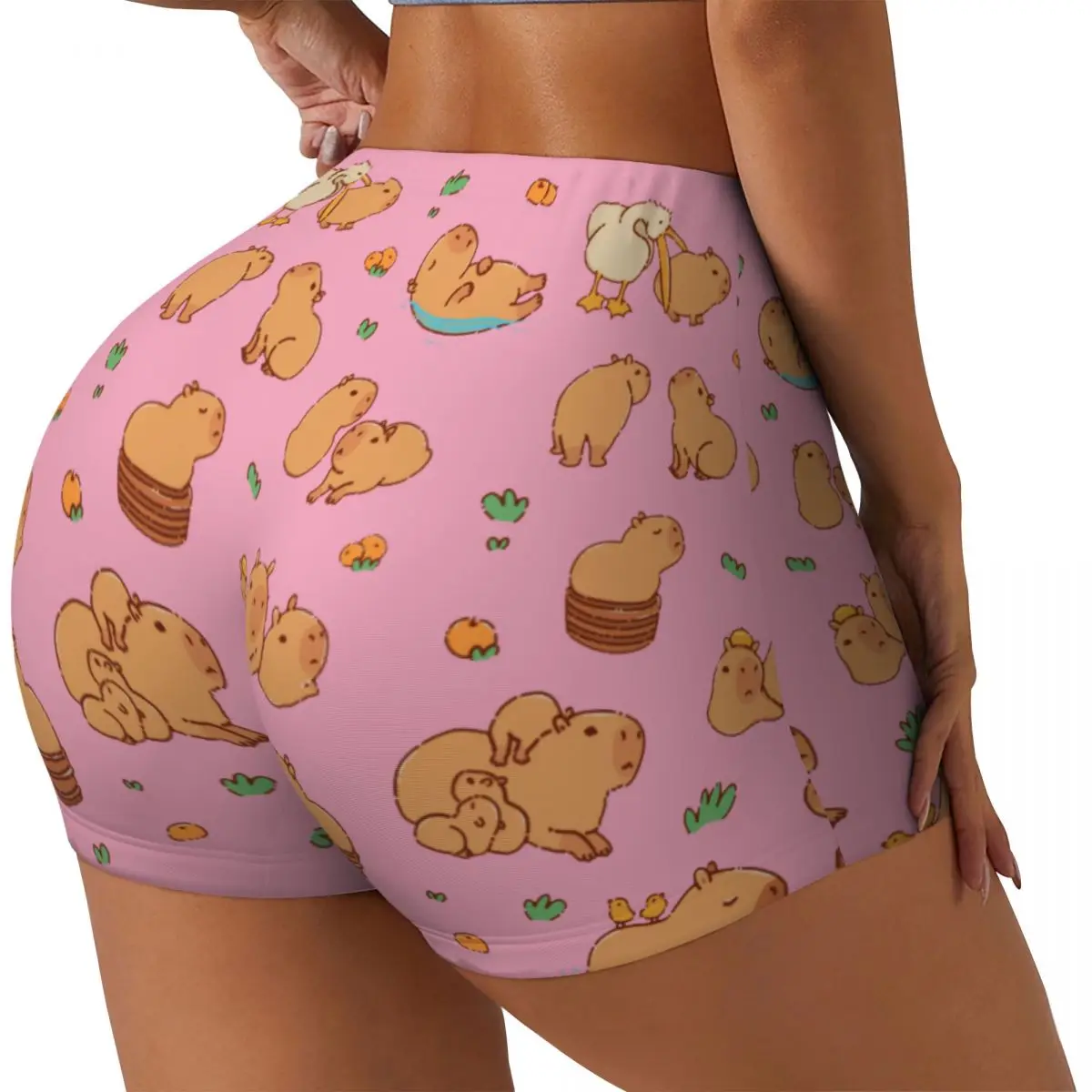 Custom Capybara Workout Shorts Women's Gym Volleyball Running Yoga Shorts