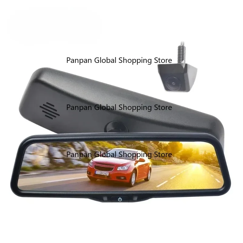 PJAU-TO 9.7 inch touch button  Backup Car camer Rear View Mirror monito System Full Screen Mirror Car monito with 2 input