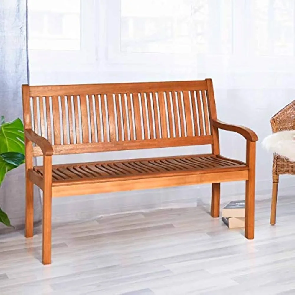 Moccha Wood Outdoor Bench, Multi-use, Sturdy and Durable, Easy Assembly, Natural Teak Material, Ideal for Garden, Patio