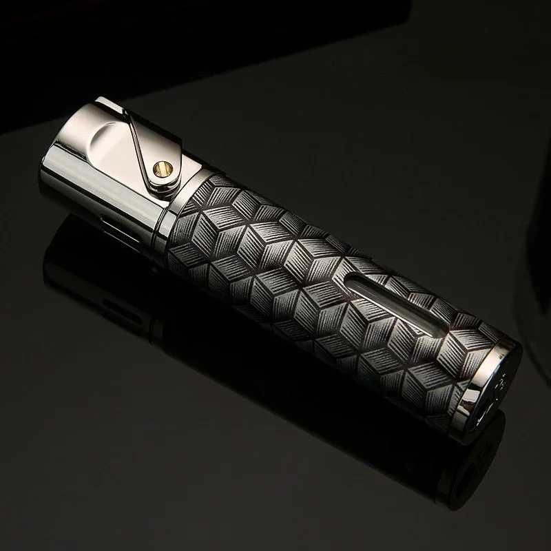 Portable Small Windproof Inflatable Lighter, Metal, Personalized Color Printing Pattern, Men's Cigar Lighter, Holiday Gift