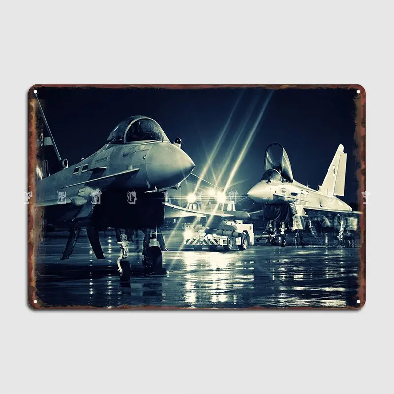 Eurofighter Typhoon Metal Sign Wall Cave Bar Cave Designing Mural Painting Tin Sign Poster