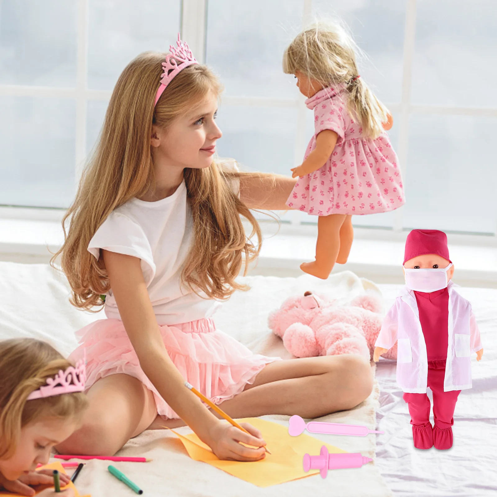 

1 set 1 Set 18-Inch Clothing Nurse Doctor Theme Costume Mini Outfit Pretend Play Accessories American Dressing Up Accessories