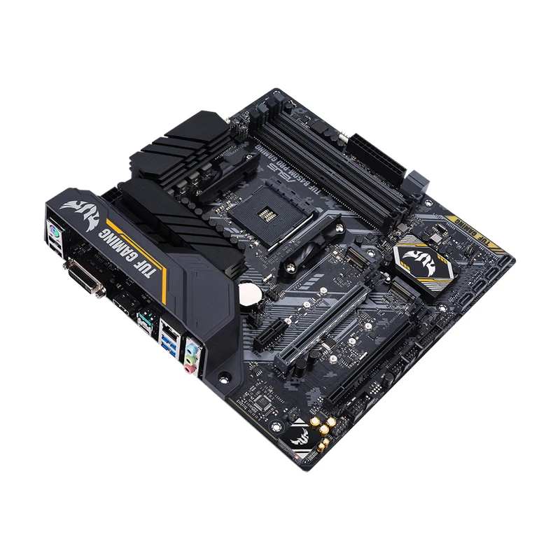 ASUS TUF B450M-PRO GAMING AMD B450 mATX Gaming motherboard with Aura Sync RGB LED Lighting, DDR4 4400MHz support,Dual M.2 USB3.1 view 2