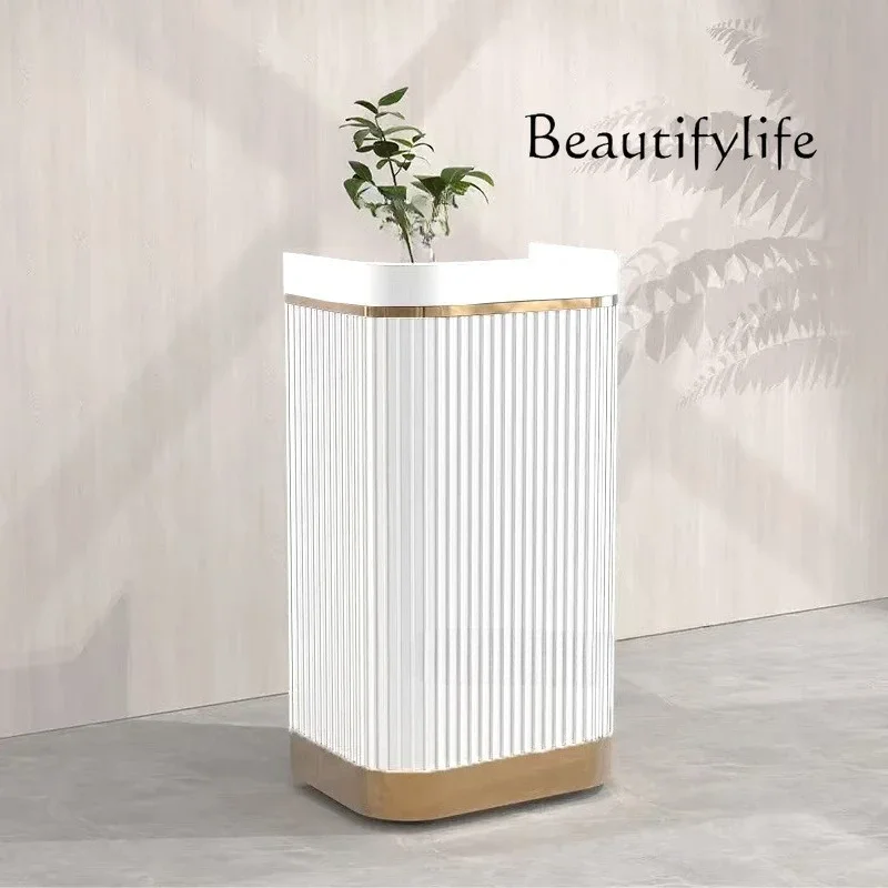 U High End Tea House Gate Front Desk Premium Reception Desk Paint Bar Counter Real Estate Sales Department Service Counter