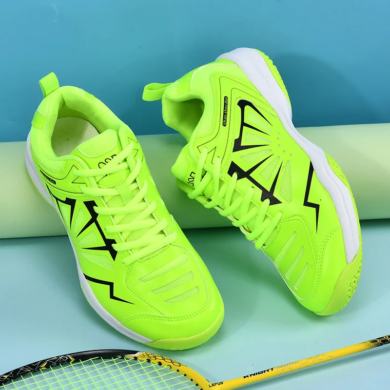 

New Professional Men Badminton Tennis Sport Training Shoes Green Boys Athletic Volleyball Practice Sneakers Table Shoes 1909-1