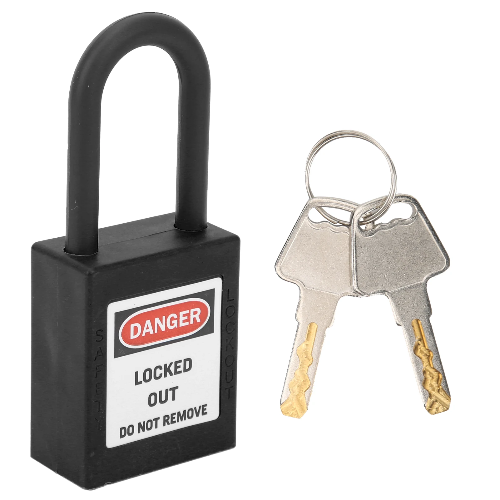 ZK30 38mm Lockout Tagout Lock Nylon Corrosion Resistant Insulated Safety Padlock with KeyBlack