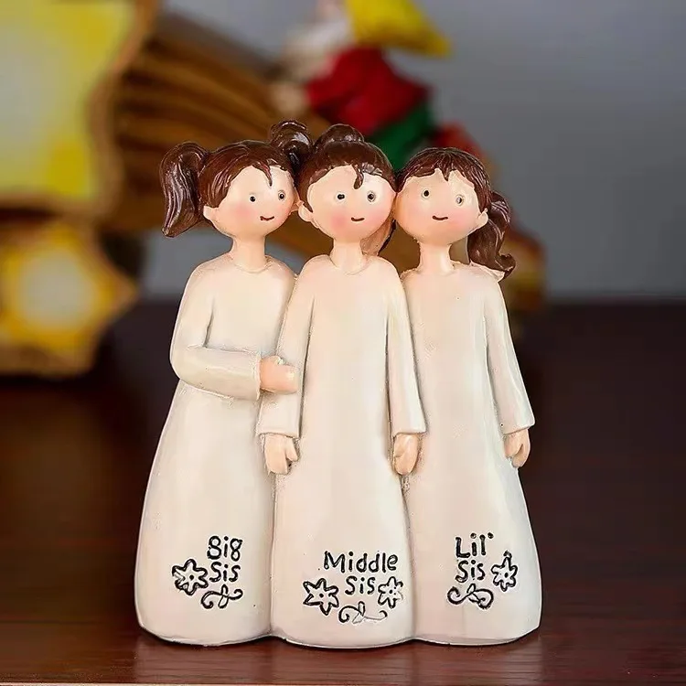 

Three girls resin desktop ornaments Amazon Home Christmas crafts decoration sculpture