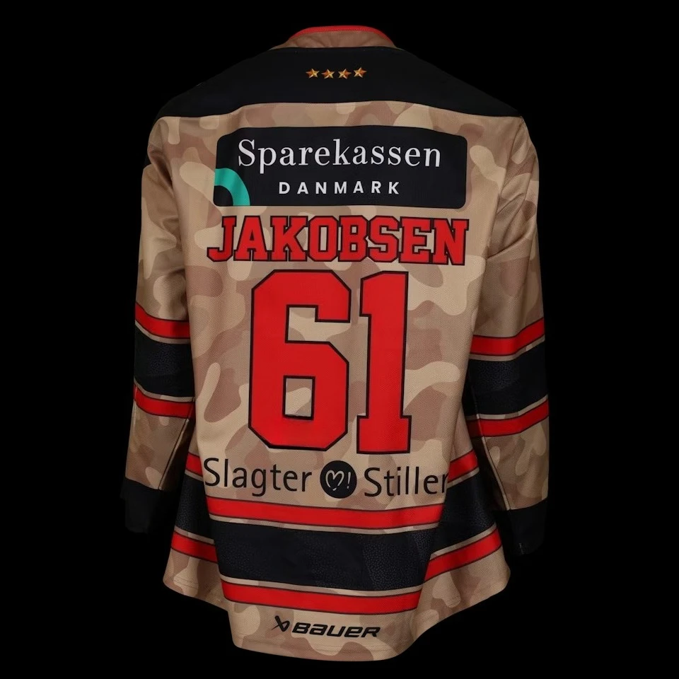 Hockey Jersey - Camouflage Print with Red/Black Accents 