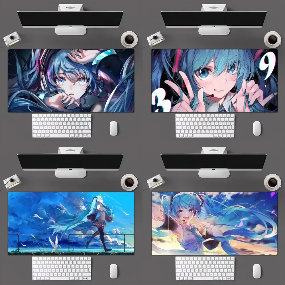 Bilibili Anime H-Hatsune Miku Kawaii Mousepad Mousepad Gamer Mouse Pad Size For Office Long Table Mat