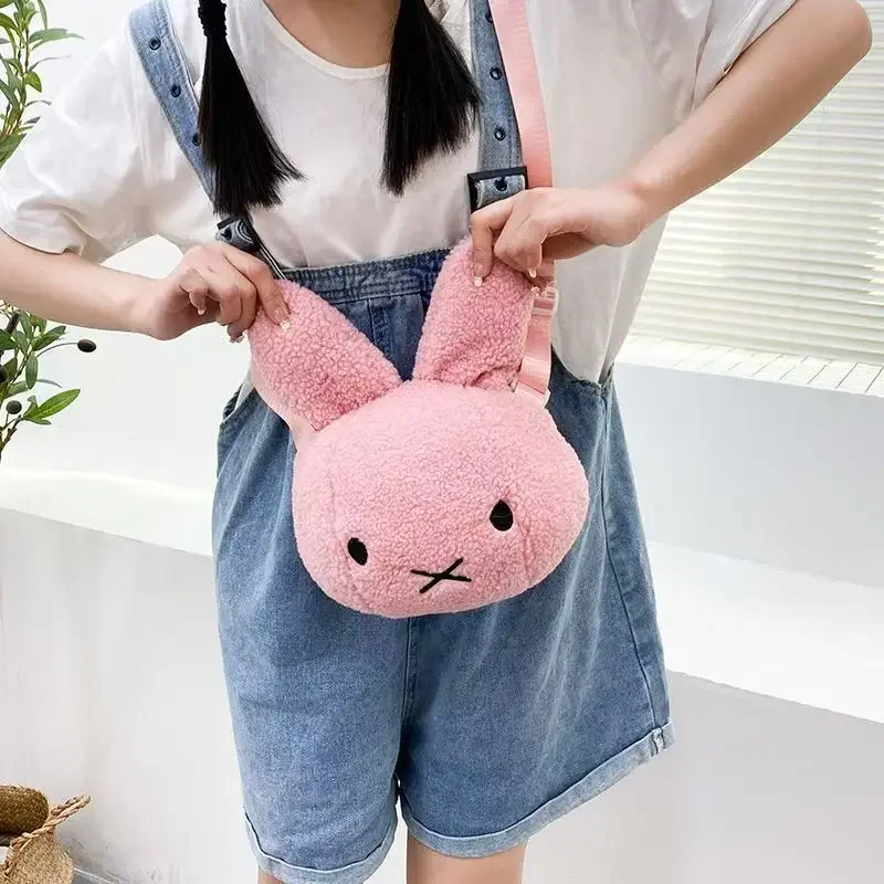 Cute Miffy Plush Backpack Girl Shoulder Crossbody Mobile Phone Storage Bag Children's Toy Home Decoration Gift view 4