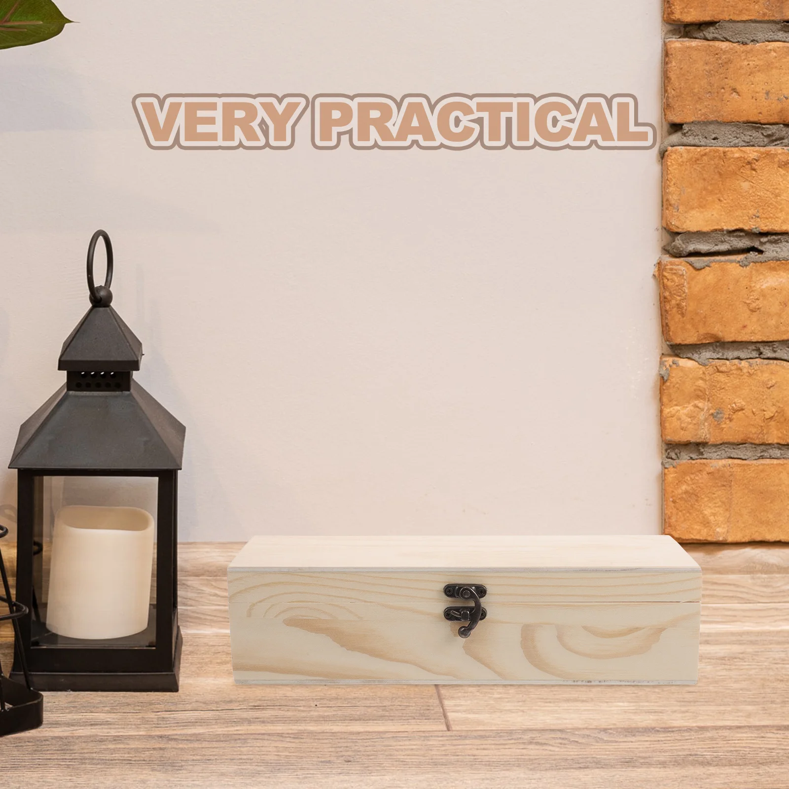 Vintage Wooden Jewelry Box 4 Compartments Organizer for Tea Bags Sugar Packets Trinket Storage Case with Removable Dividers