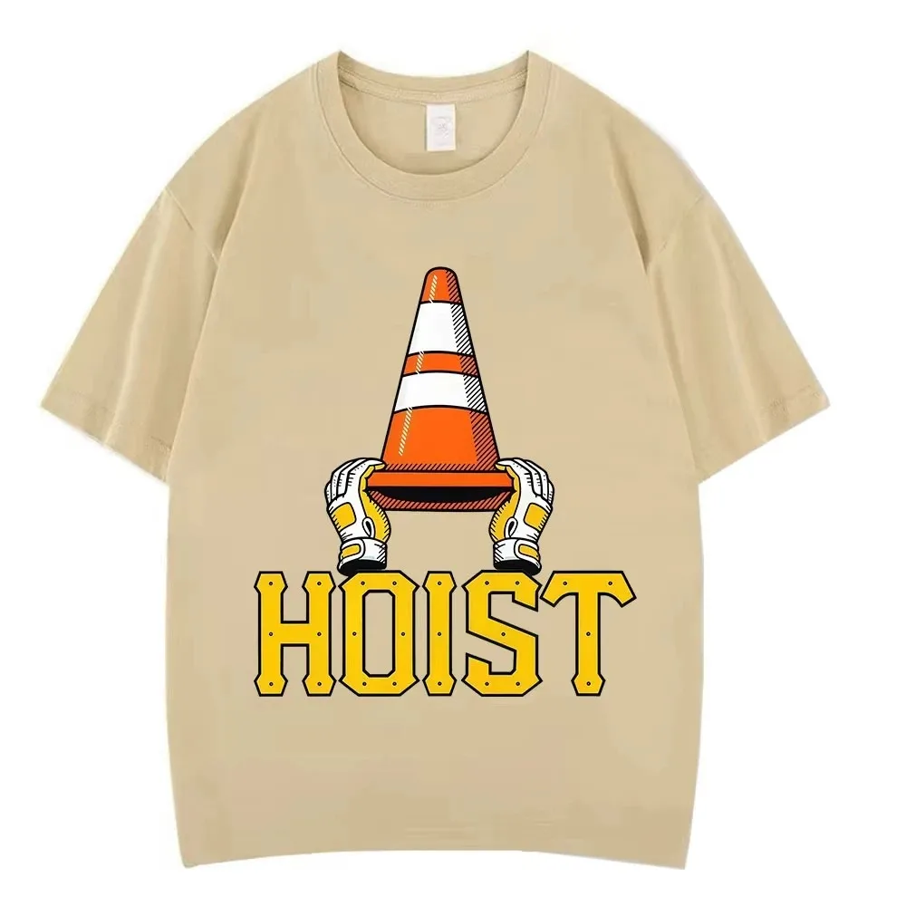 2026 Summer HOIST Traffic Cone Funny Meme T-Shirt, Unisex Fashion Apparel, Casual Pure Cotton Short Sleeve T-shirt