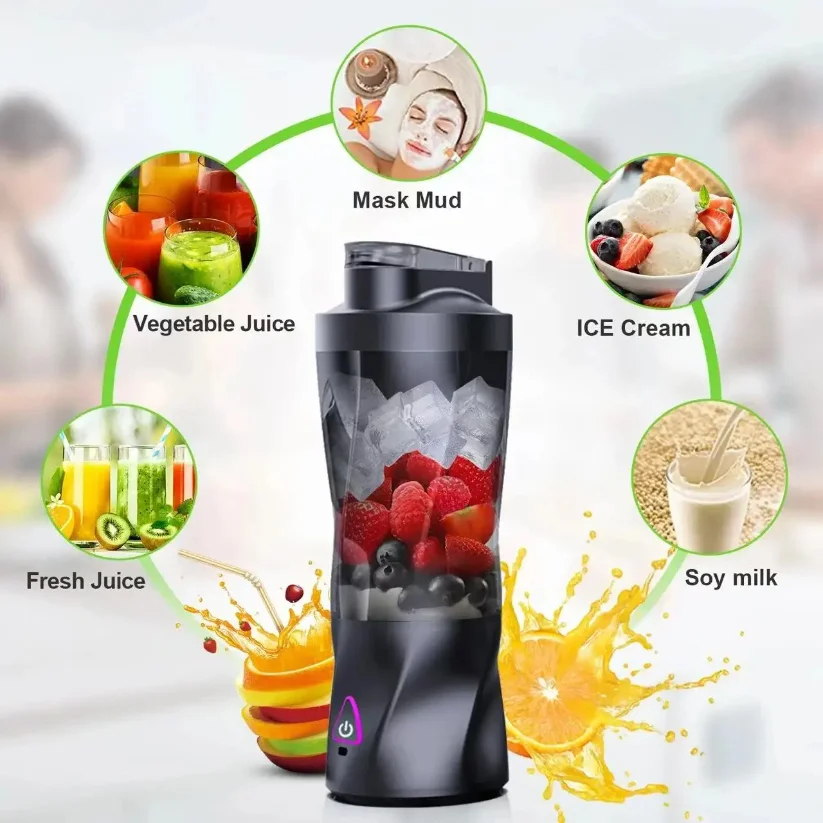 Electric Portable Juicer Fresh Fruit Blender 700ML Multi-Functional USB Charging Milkshake and Smoothie Blender Outdoor Bl