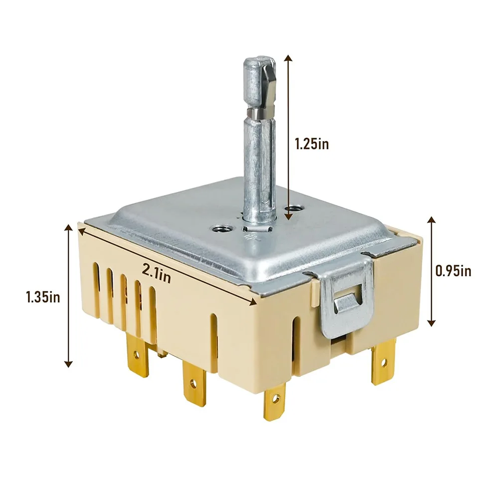 Electric Range Switch Dual Burner Switch Robust Metal Construction High Temperature Resistant Precise Temperature Control