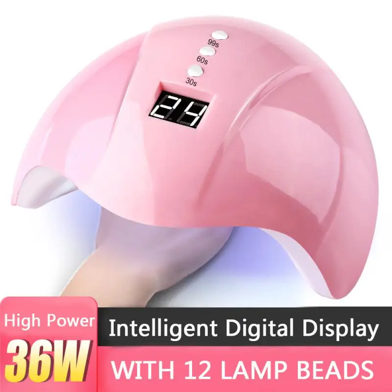 Lámpara UV LED con temporizador para manicura, secador de uñas para todos los geles, luz de esmalte, detección infrarroja inteligente, 30/60/90s